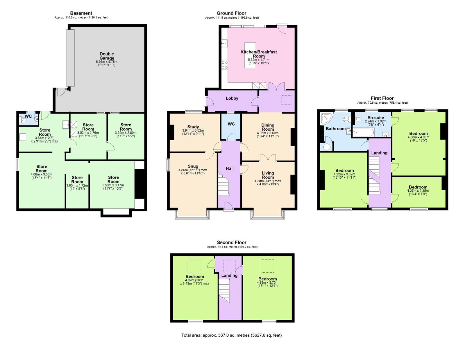 Floorplans For A 3627 sq ft Period Home in Etchingham