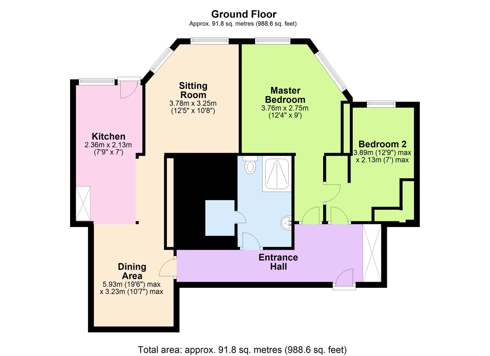 Floorplans For A Ground Floor Flat in A Historic Building in Sedlescombe
